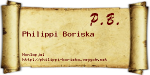 Philippi Boriska névjegykártya